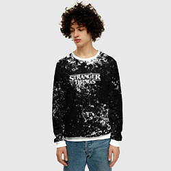 Свитшот мужской Stranger things брызги красок, цвет: 3D-белый — фото 2