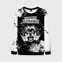 Свитшот мужской Five Finger Death Punch рок пес, цвет: 3D-черный