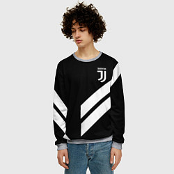 Свитшот мужской Juventus line white, цвет: 3D-меланж — фото 2