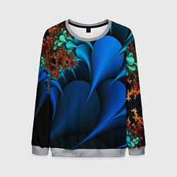 Мужской свитшот Фрактальный узор голубой