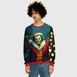 Свитшот мужской Джокер в новогоднем костюме, цвет: 3D-красный — фото 2
