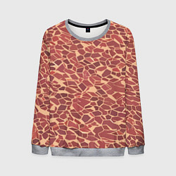 Мужской свитшот Тёмно красные плитки на бежевом фоне