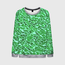 Мужской свитшот Зелёные плитки на салатовом фоне