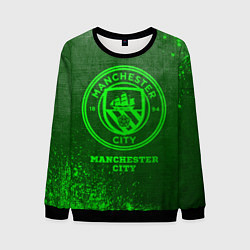 Свитшот мужской Manchester City - green gradient, цвет: 3D-черный