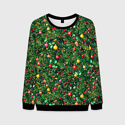 Мужской свитшот Разноцветные шары на ёлке