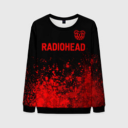 Свитшот мужской Radiohead - red gradient посередине, цвет: 3D-черный