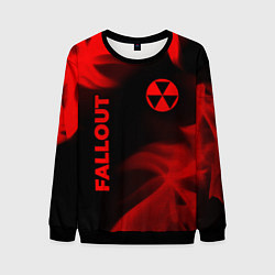 Свитшот мужской Fallout - red gradient вертикально, цвет: 3D-черный
