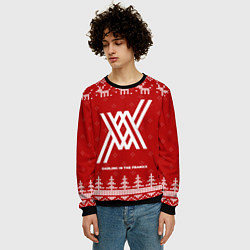 Свитшот мужской Новогодний Darling in the FranXX с оленями, цвет: 3D-черный — фото 2