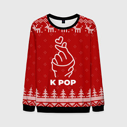 Свитшот мужской Новогодний K Pop с оленями, цвет: 3D-черный