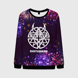Свитшот мужской Праздничный Disturbed, цвет: 3D-черный