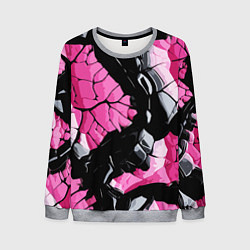 Мужской свитшот Чёрные линии на чёрно-розовом фоне