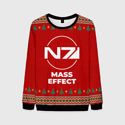 Свитшот мужской Mass Effect new year, цвет: 3D-черный