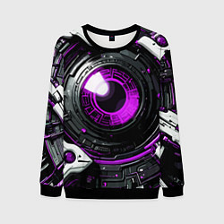 Свитшот мужской Фиолетовая сфера киберпанк, цвет: 3D-черный
