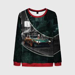 Свитшот мужской Зелёный спорткар, цвет: 3D-красный