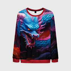 Свитшот мужской Рогатый дракон, цвет: 3D-красный
