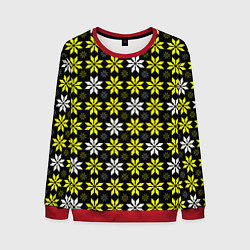 Мужской свитшот Жёлто-белые звёзды на чёрном фоне