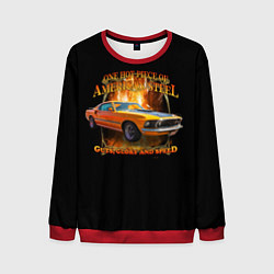 Свитшот мужской Автомобиль Ford Mustang, цвет: 3D-красный