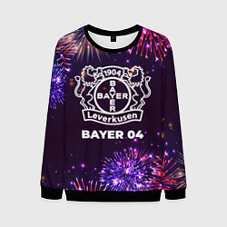 Свитшот мужской Праздничный Bayer 04, цвет: 3D-черный