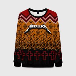 Свитшот мужской Metallica christmas ugly sweater, цвет: 3D-черный