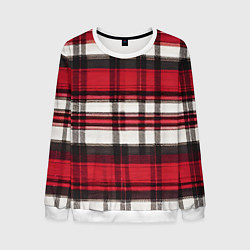 Мужской свитшот Красно-белая ткань в клетку