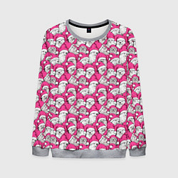 Мужской свитшот Выдры новогодние в розовых колпаках