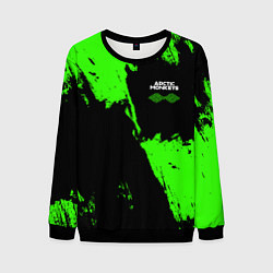 Свитшот мужской Arctic Monkeys - Зеленые брызги, цвет: 3D-черный