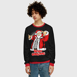 Свитшот мужской Дед мороз веселый, цвет: 3D-красный — фото 2