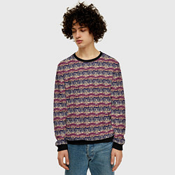 Свитшот мужской Тёмный сине-розовый узор, цвет: 3D-черный — фото 2