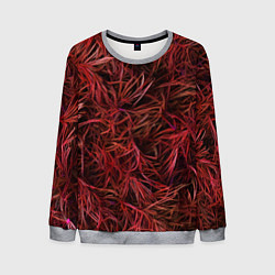 Мужской свитшот Красная трава на чёрном фоне