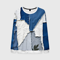 Мужской свитшот Сине-белый пэчворк