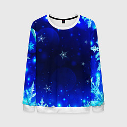 Свитшот мужской Снежный узор, цвет: 3D-белый