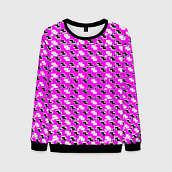 Мужской свитшот Чёрно-белые фигуры на розовом фоне