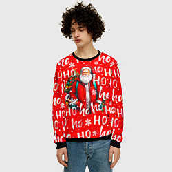 Свитшот мужской Дед мороз хо хо, цвет: 3D-черный — фото 2