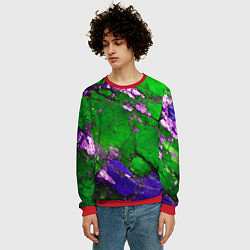 Свитшот мужской A purple mineral in a green stone, цвет: 3D-красный — фото 2