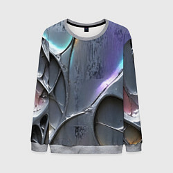 Свитшот мужской Полированный серебряный металл, цвет: 3D-меланж