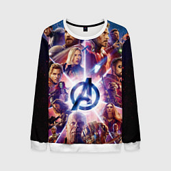 Свитшот мужской Танос и мстители, цвет: 3D-белый