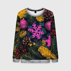 Свитшот мужской Новый год и краски, цвет: 3D-меланж