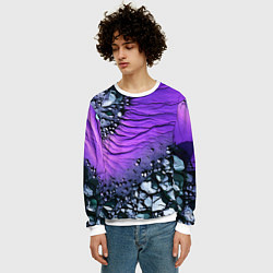 Свитшот мужской Камни и фиолетовая земля, цвет: 3D-белый — фото 2