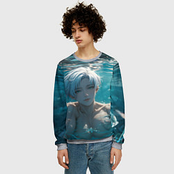 Свитшот мужской Парень в бассеине, цвет: 3D-меланж — фото 2