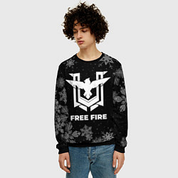 Свитшот мужской Снежный Free Fire, цвет: 3D-черный — фото 2