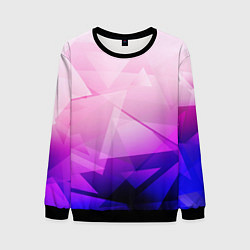 Свитшот мужской Неоновая геометрия осколки, цвет: 3D-черный