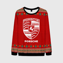 Свитшот мужской Porsche new year, цвет: 3D-черный