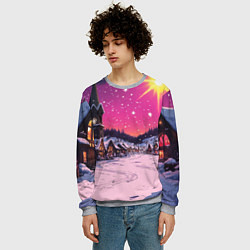 Свитшот мужской Закат рождества, цвет: 3D-меланж — фото 2