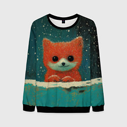 Мужской свитшот Новогодняя рыжая лисичка