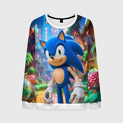 Свитшот мужской Sonic красочный мир, цвет: 3D-белый