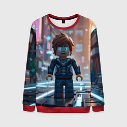 Свитшот мужской Roblox испуганный человечек, цвет: 3D-красный