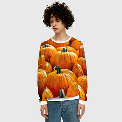 Свитшот мужской Много тыкв, цвет: 3D-белый — фото 2