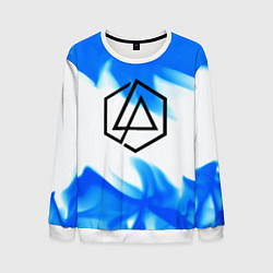 Свитшот мужской Linkin park blue flame, цвет: 3D-белый