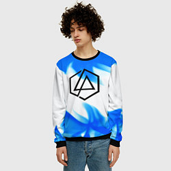Свитшот мужской Linkin park blue flame, цвет: 3D-черный — фото 2