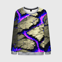 Мужской свитшот Треснувший камень фиолетовый